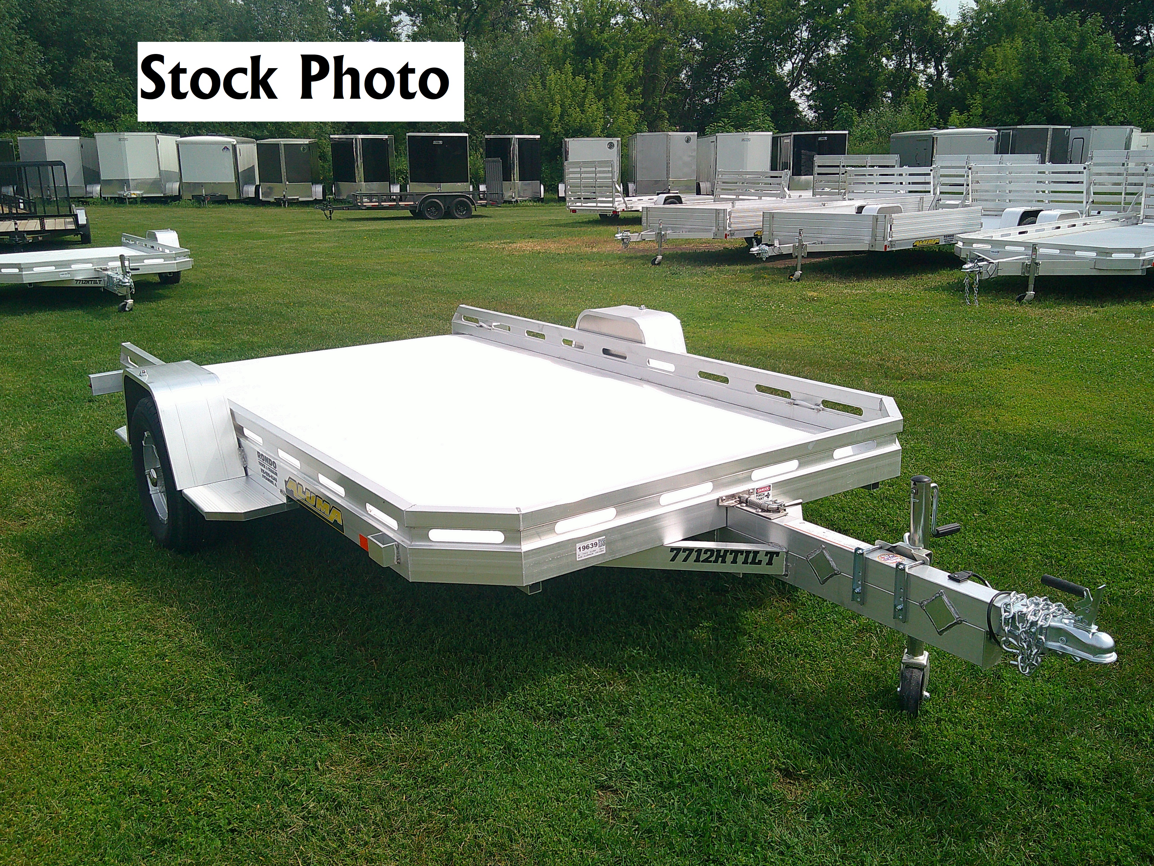 2027 Aluma 77x12  Aluminum Single Axle Utility 7712H-TILT-S