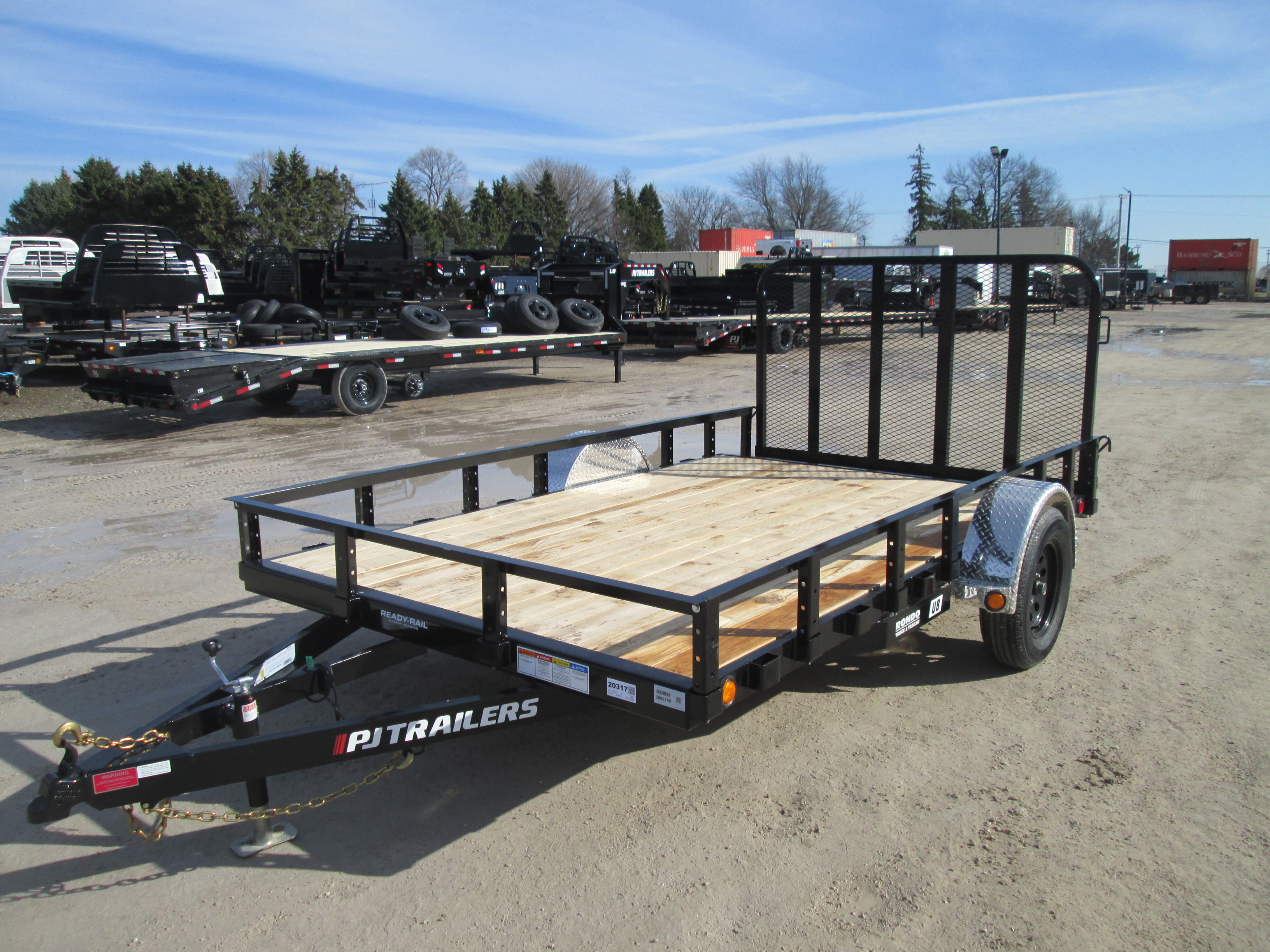 2026 PJ Trailer 83x12 U8 Single Axle Utility U821231DSBK