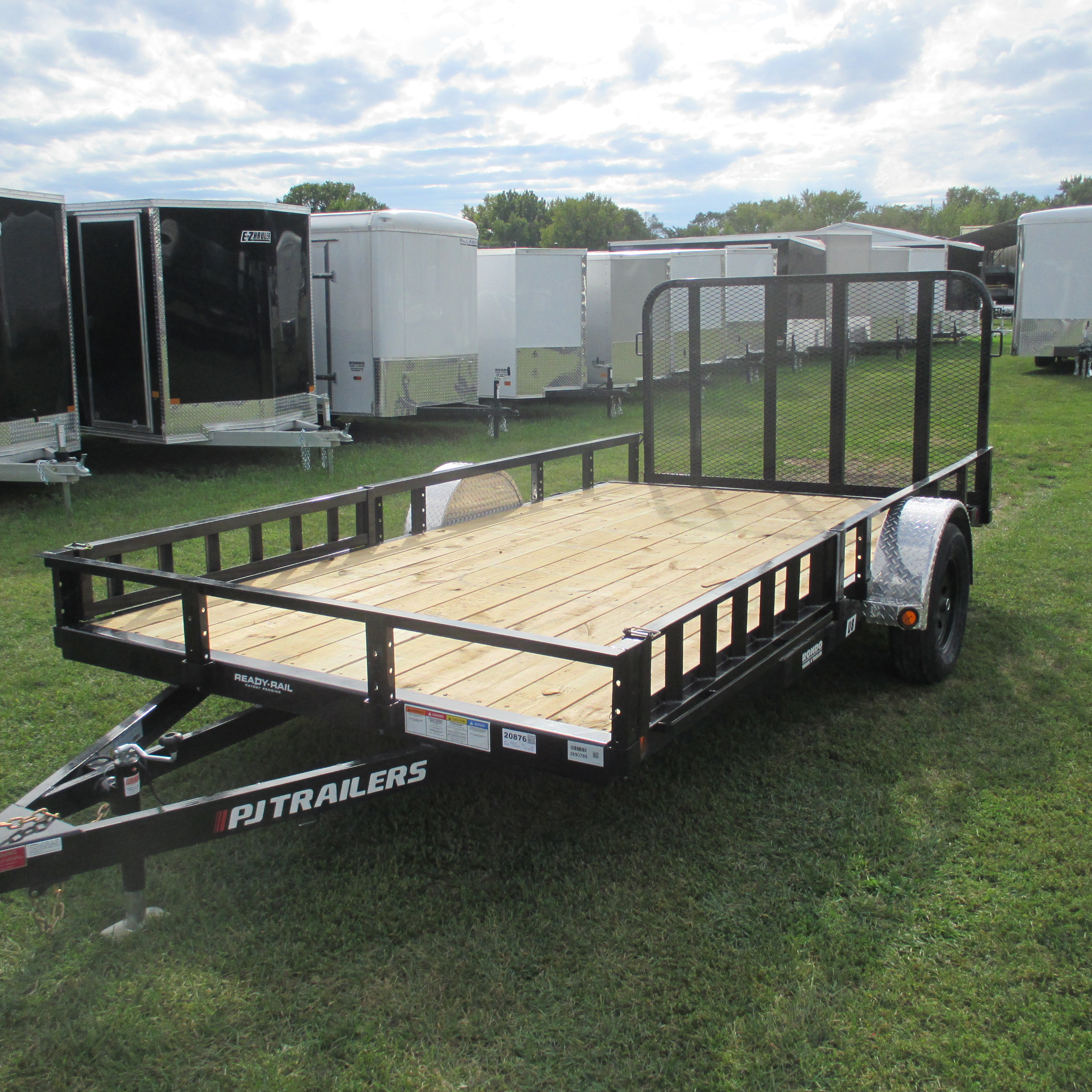 2027 PJ Trailer 83x14 U8 Single Axle Utility U821431DSBK-ATVR