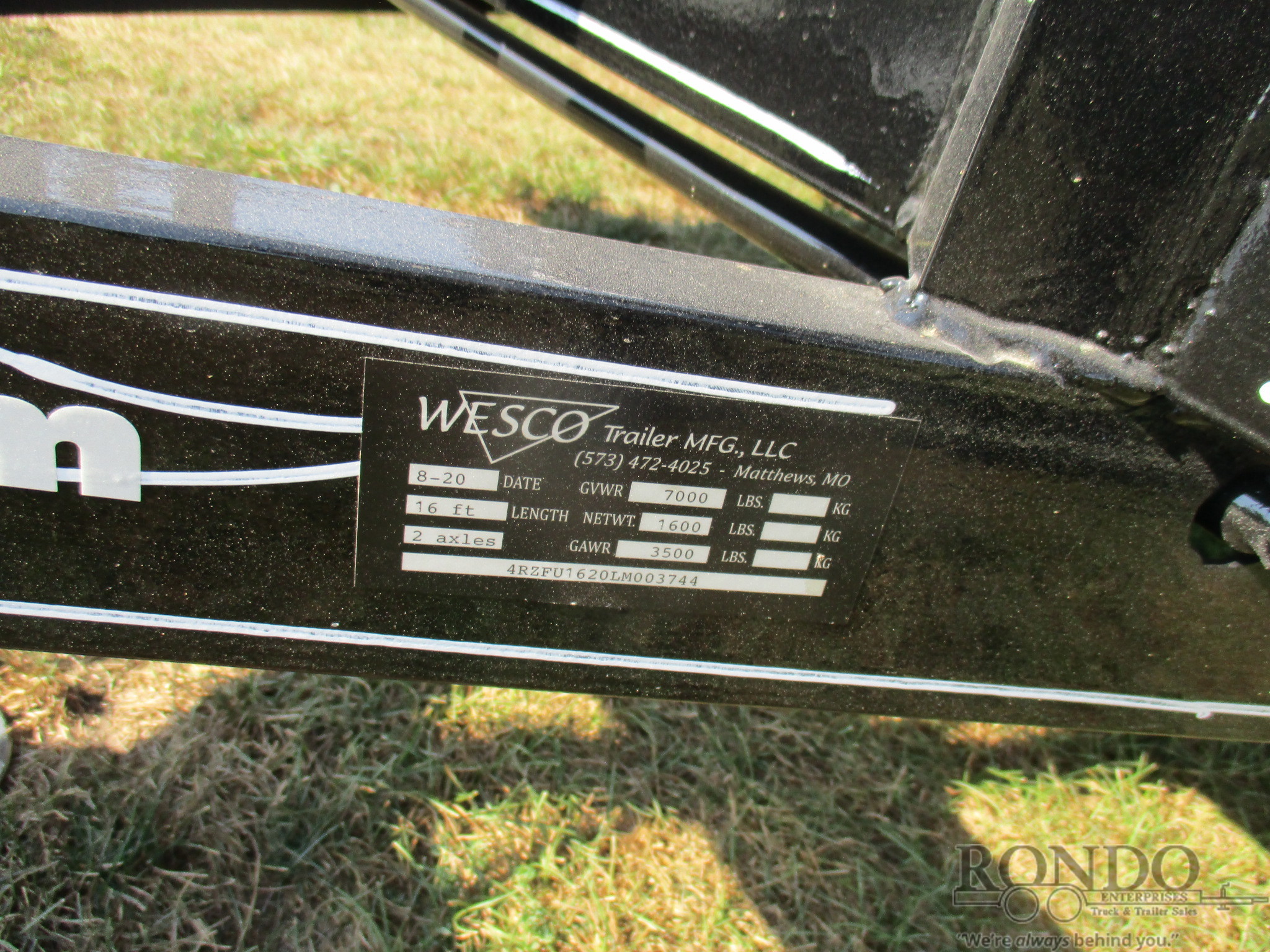 2020 Wesco 82x16' Utility :: Rondo Trailer